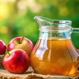 Bottles of fresh cider and local beverages